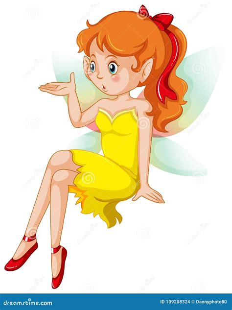Cute Fairy In Yellow Dress Stock Vector Illustration Of Flying 109208324