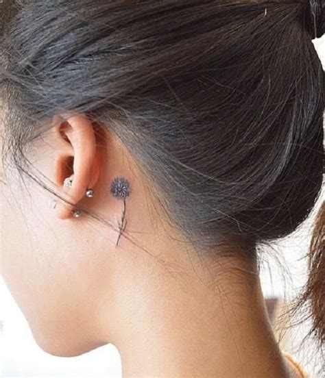 15 Hermosos Tatuajes Detrás De La Oreja Sutiles Y Femeninos Tatuaje