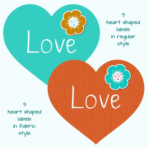 Freebie Fridays 4 Colorful Heart Shaped Labels With A Sticker The