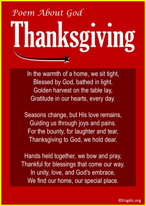 Top 10 Poems About Thanksgiving To God Engdic