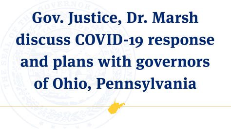 Covid 19 Update Gov Justice Dr Marsh Discuss Covid 19 Response And