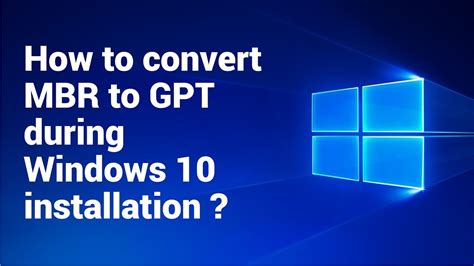 How To Convert Mbr To Gpt During Windows Installation Youtube