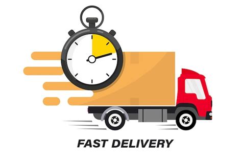 Premium Vector Shipping Fast Delivery Truck With Clock Online