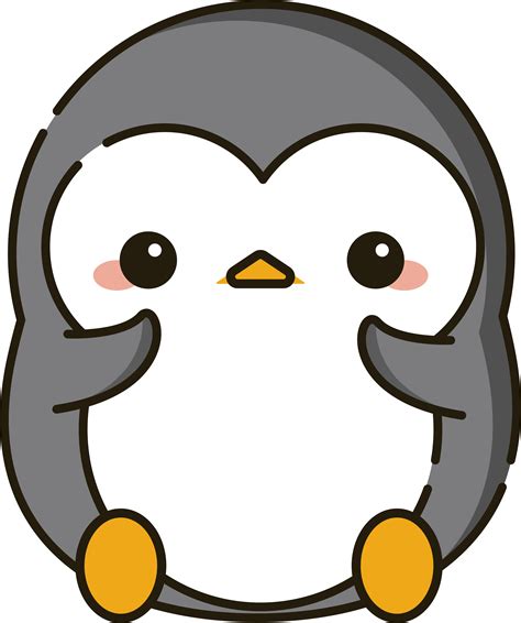 Cute Shy Kawaii Penguin Kawaii Penguin Cartoon Design Kawaii