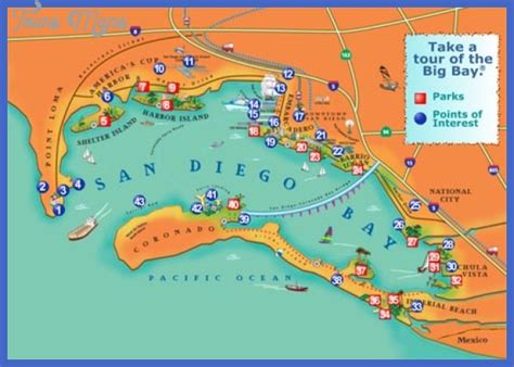 San Diego Map Tourist Attractions Map Travel Holiday Vacations