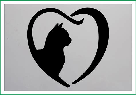 Cat In Heart Print Mylar Stencil 190 Micron Mylar A4 A3 A2 A1 Etsy