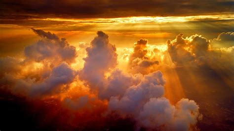 Golden Sunset Clouds Hd