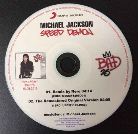 Michael Jackson Speed Demon 2012 CDr Discogs