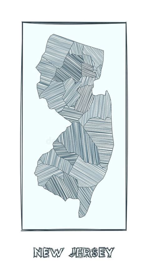 Sketch Map Of New Jersey Stock Vector Illustration Of Country 234561337