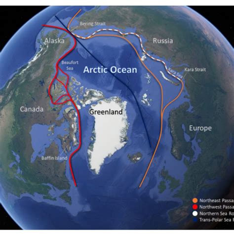 Arctic Routes For Shipping Northeast Passage Orange Northwest