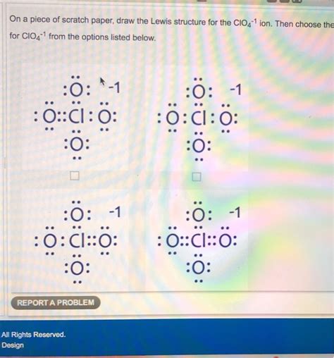 Solved On A Scratch Piece Of Paper Draw The Lewis Structure Chegg Com