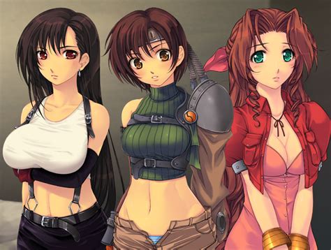 Tifa Lockhart Aerith Gainsborough And Yuffie Kisaragi Final Fantasy And 1 More Drawn By Yoko