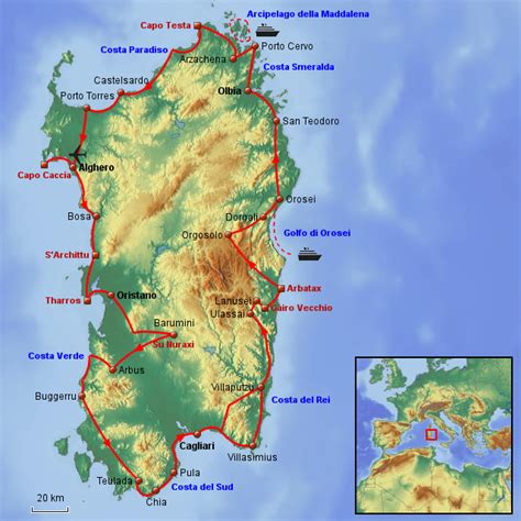 Karte von sardinien, übersicht (insel in italien) | welt atlas.de italien foto karte sardinien bildergalerie,fotogalerie. StepMap - Sardinien Tour Juni 2012 - Landkarte für Italien