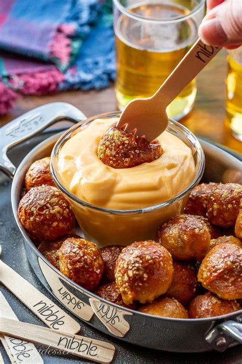 Beer Cheese Dip With Soft Pretzel Nuggets Saving Room For Dessert