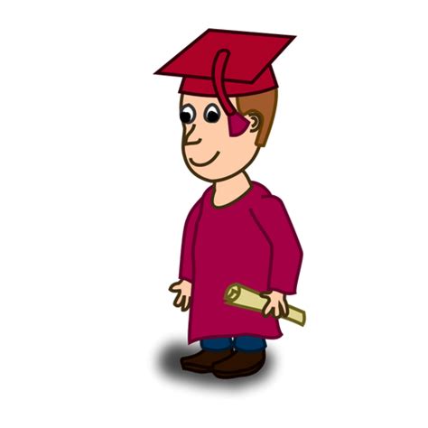 Graduation Student Comic Character Vector Image Public Domain Vectors