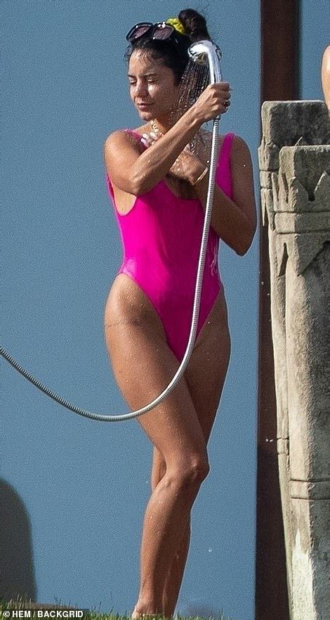 Vanessa Hudgens Sizzles In Hot Pink Swimsuit To Celebrate Sarah Hyland S Mexican Bachelorette