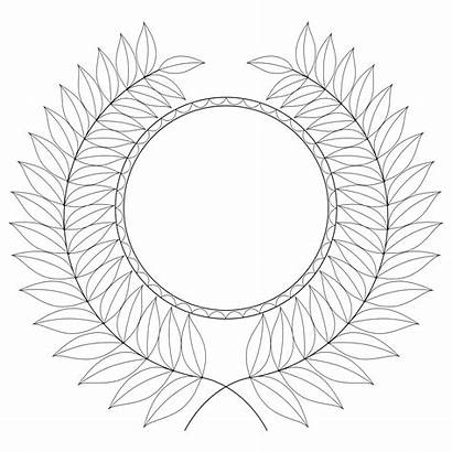 Coloring Wreath Laurel Medal Paste Drawing Transparent