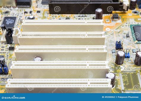 Pci Connector Slot In Motherboard Stock Photography