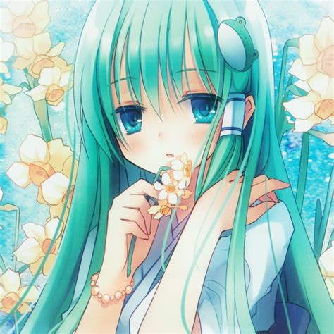Image Anime Girl Hair Long Flower Narcissus Eye 10741 1024x1024
