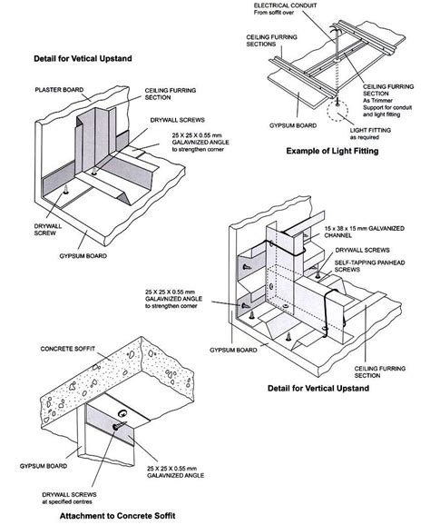 The capillary tube mats, welded together to a hydraulic circuit, are connected to the supply and return lines. gypsum ceiling section detail | Nakedsnakepress.com
