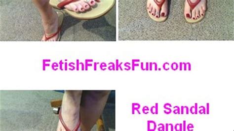 Red Sandal Dangle With A Toe Ring Milfs Sexy Foot Fun Clips4sale