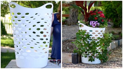 Accent your flower arrangements with our selection of pots, planters, baskets and accessories. Laundry Basket Turned Strawberry Planter - YouTube