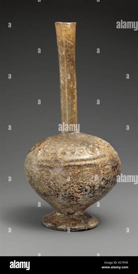 Bottle 11th13th Century Attributed To Iran Glass Mold Blown H 10