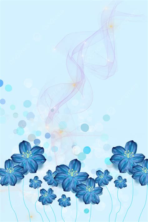 Background Latar Belakang Bunga Bunga Biru Bergaya H5 Mode Biru