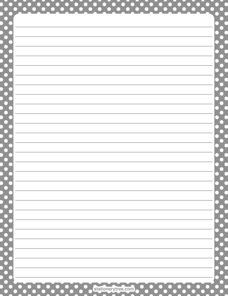 Free Gray And White Polka Dot Stationery And Writing Paper Free