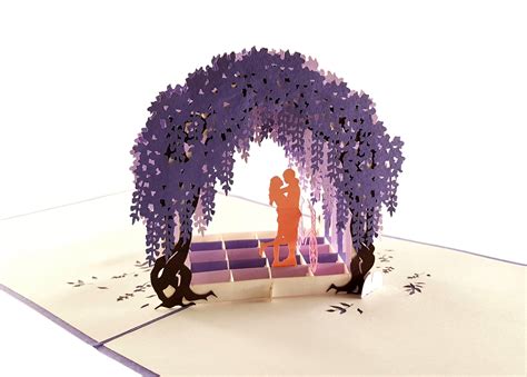 Cute Wisteria Arbor 3d Pop Up Greeting Card Romantic Etsy In 2021
