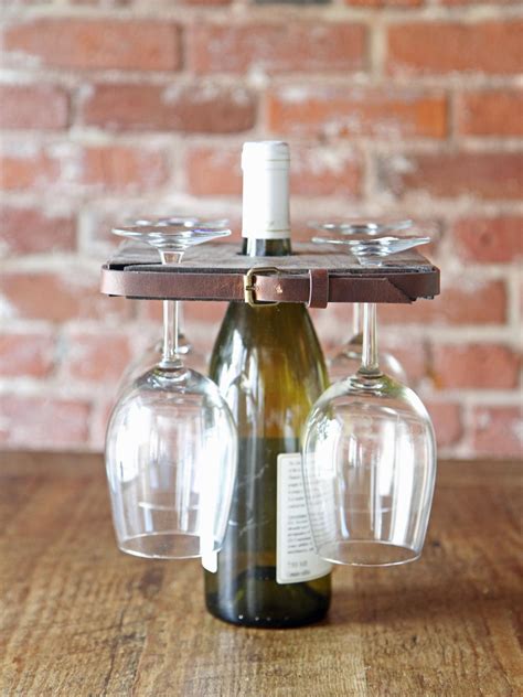 It will hold 3 bottles of wine and 5 wine glasses. How to Make a Rustic-Style Wine Glass Holder | DanMade ...