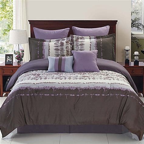 hudson reversible comforter set  purplegrey bed bath