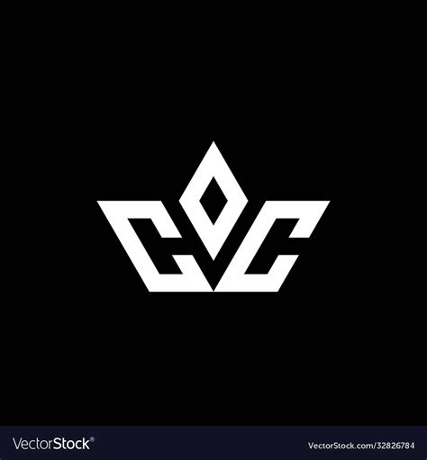 Cc Monogram Logo With Crown Shape Luxury Style Vector Image