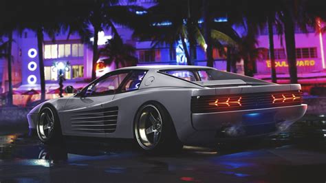 Ferrari Neon Wallpaper HD Testarossa Background
