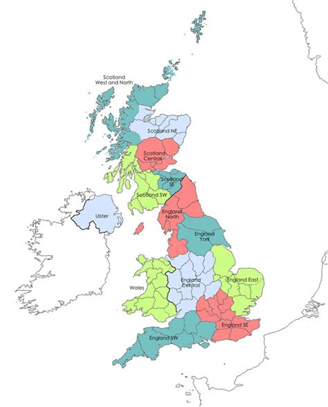 Map Of The Regions Of Britain Britain Visitor Travel Guide To Britain