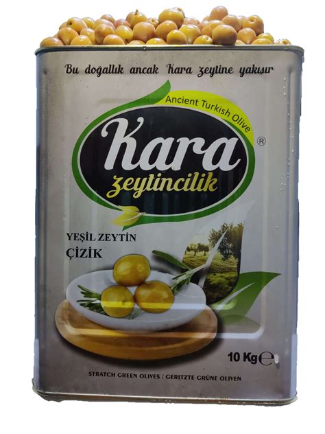 Scratched Green Olives Kara Zeytincilik