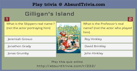 Trivia Quiz Gilligans Island