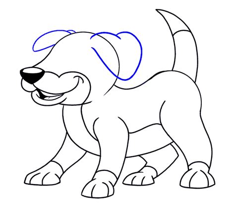 How To Draw A Cartoon Dog Easy Drawing Guides