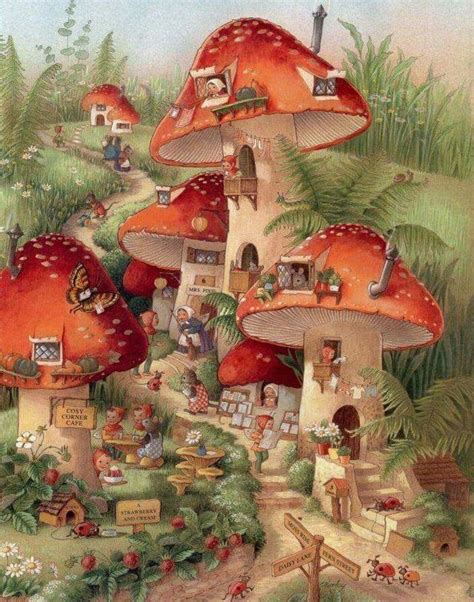 Mushroom City By Jenn Hales Artist Fairytale Art Illustration Art