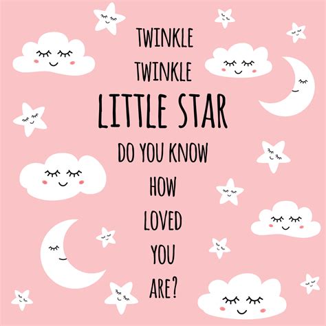 Twinkle twinkle little star Pink greeting card for baby shower, nursery