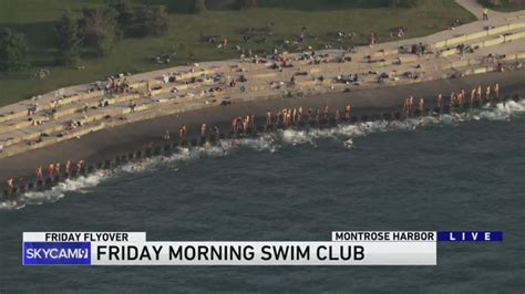 Friday Flyover Swimmers Jump Into Lake Michigan Swimmers Daily