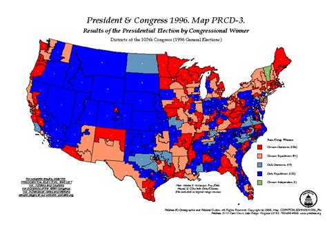 Polidata Andreg Election Maps President And Congress 1996
