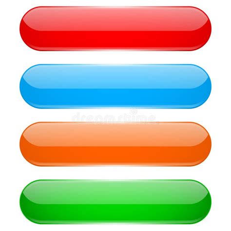 Colored Oval Buttons 3d Glass Menu Icons Stock Vector Illustration