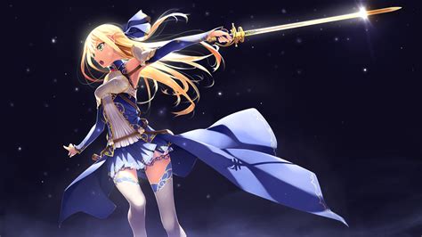 1137296 Long Hair Anime Anime Girls Weapon Thigh Highs Sword