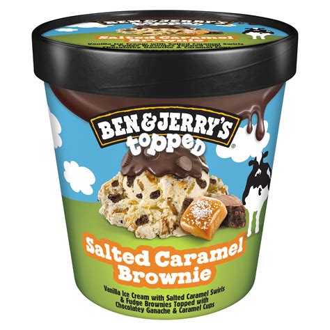 Ben Jerry S Topped Salted Caramel Brownie Ice Cream Pint Walmart Com