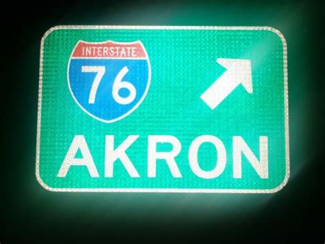 Akron Interstate 76 Or Interstate 77 Route Road Sign Ohio Ebay