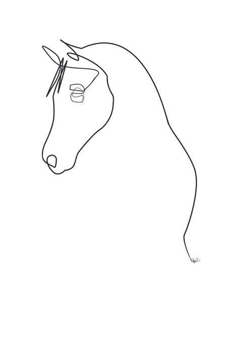 Horse Line Mini Art Print By Quibe Horse Tattoo Horse Tattoo Design