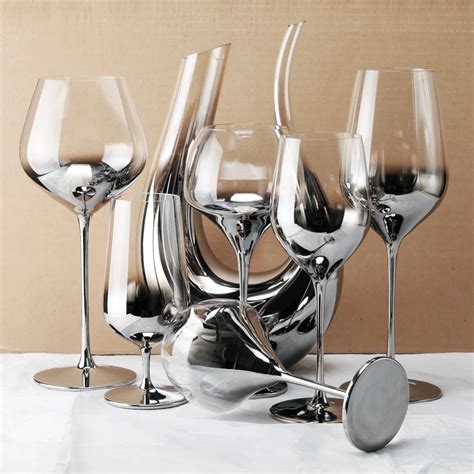 Luxury Silver Crystal Single Drinking Vessel Wineglas Decanter Silver Goblet Wine Glass For