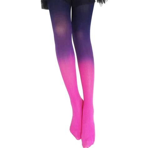 harajuku women s 120d velvet tights candy color gradient opaque seamless stockings tight