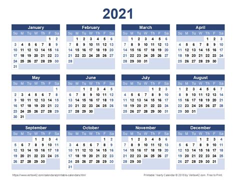 This is the list of the best printable 2021 monthly calendar or planner templates that are available for download. 2021 Blank Yearly Calendar Template | Calvert Giving